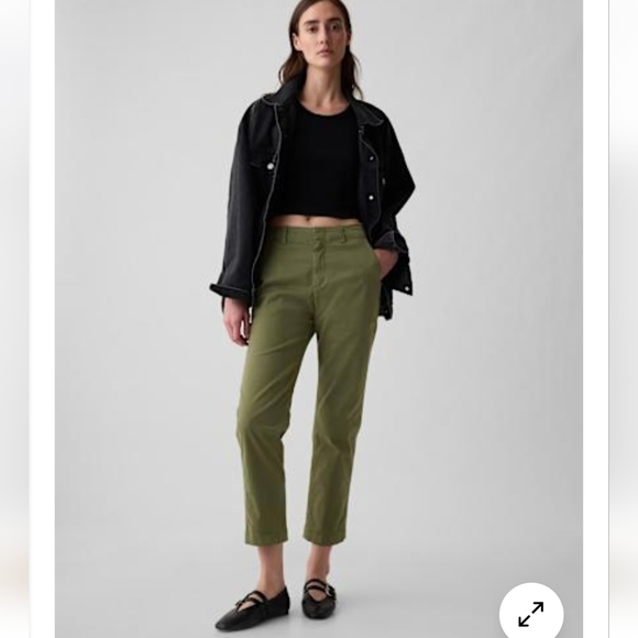 Old Navy olive green linen blend pants With Elastic Waist Medium M - Picture 14 of 15